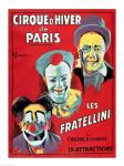 Poster advertising the 'Cirque d'Hiver de Paris' featuring the Fratellini Clowns