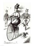 Cartoon of a Lady on a Velocipede, 1869