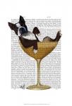 Boston Terrier in Cocktail Glass