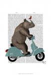 Rhino on Moped