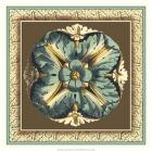 Printed Chocolate & Blue Rosette I