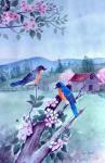 Bluebirds and Apple Blossoms