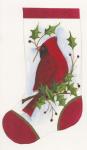 Cardinal With Holly Stocking