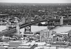 The Benjamin Franklin Bridge (aerial) (b/w)