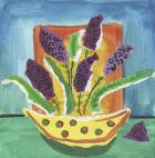 Purple Flowers Polka Dot Pot