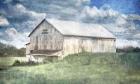 Old White Barn and Blue Sky