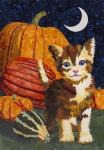 Calico Kitten & Pumpkins