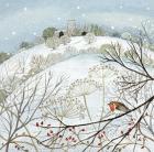 Snowy Landscape with Robin