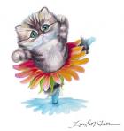 Kitten Ballerina Daisy Flower Dance Persian Cat