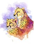 Watercolor Safari- Cheetahs