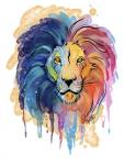 Watercolor Safari- Rainbow Lion