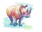 Watercolor Safari- Rhino