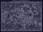 1920 Pocket Map of Paris Blueprint style