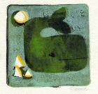 Green Whale Monoprint