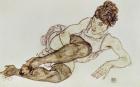 Reclining Woman With Black Stockings, 1917