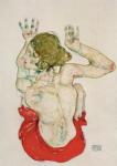 Female Nude Seated On Red Drapery, 1914
