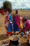 Maasai Women Cooking for Wedding Feast, Amboseli, Kenya