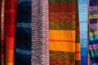 Woven Moroccan silk scarves, Fes, Morocco, Africa