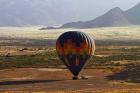 Aerial view of Hot air balloon landing, Namib Desert, Namibia