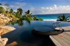 Infinity pool at resort on Fregate Island, Seychelles