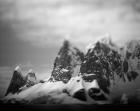 Antarctica, Mountain peaks along Cape Renaud in Lemaire Channel.