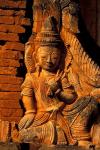 Buddha Carving at Ancient Ruins of Indein Stupa Complex, Myanmar