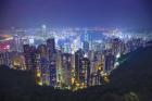 China, Hong Kong, Overview of City at Night