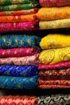 Colorful Sari Shop in Old Delhi market, Delhi, India