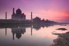Taj Mahal From Along the Yamuna River at Dusk, India