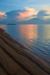 Indonesia, Bali Sanur Beach with Mount Gunung Agung