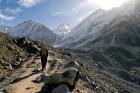 A trekker on the Everest Base Camp Trail, Nepal