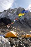 Tents of mountaineers along Khumbu Glacier, Mt Everest, Nepal