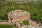 Aerial view of the amphitheater of Aspendos, Antalya, Turkey