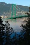 British Columbia, Vancouver, Lion's Gate Bridge over Fog