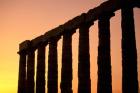 Temple of Poseidon Columns at Sunset, Cape Sounion, Attica, Greece