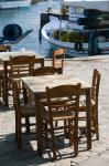 Waterfront Cafe Tables, Skala Sykaminia, Lesvos, Mithymna, Northeastern Aegean Islands, Greece