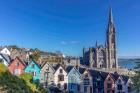 Deck Of Card Houses With St Colman's Cathedral In Cobh, Ireland