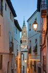 Alleyway and Toledo Cathedral Steeple, Toledo, Spain