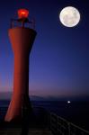 Spain, Teneriffe, Santa Cruz, Lighthouse, full moon