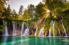 Europe, Croatia, Plitvice Lakes National Park Waterfall Landscape