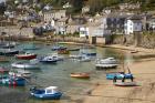 Boats in Mousehole Harbour, near Penzance, Cornwall, England