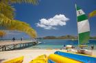 Jetty, boats and hobie cat, Plantation Island Resort, Malolo Lailai Island, Mamanuca Islands, Fiji