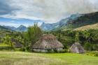 Traditional thatched roofed huts in Navala in the Ba Highlands of Viti Levu, Fiji