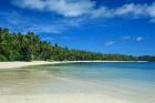 White sand beach and water at the Nanuya Lailai island, the blue lagoon, Yasawa, Fiji, South Pacific