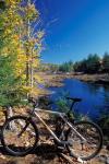 Mountain Bike at Beaver Pond in Pawtuckaway State Park, New Hampshire