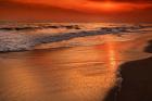 Sunset Reflections Off Clouds And Ocean Shore, Cape May NJ