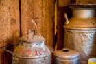 Old Milk Containers From A Dairy Farm