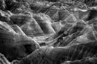 The Badlands Wall B&W