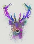 Deer Head 1 Rainbow Splash Pink and Purple