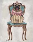 Pug Princess on Chair